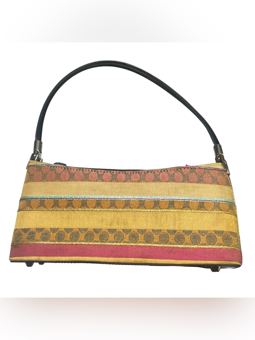 Unbranded Y2K 90's Multicolor Striped & Polka Dot Shoulder Bag